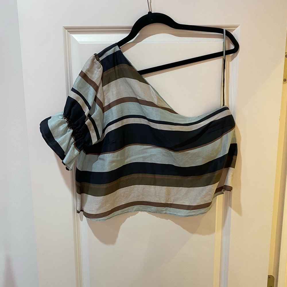 apiece apart one shoulder top- size medium